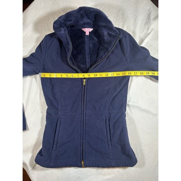 Lilly Pulitzer Sherpa Lined Fleece Full Zip Jacket Womens Size XS Blue Casual - Picture 6 of 8